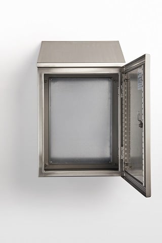 Stainless Steel Sloped Roof Enclosure - Open